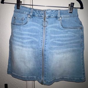 Zip up jean skirt